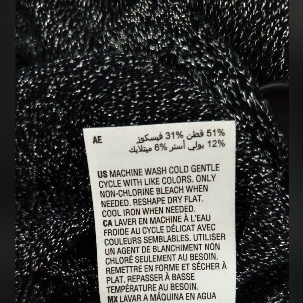 [5x$20] New I.N.C. Black Silver Metallic Sweater / Size L - Picture 4 of 11